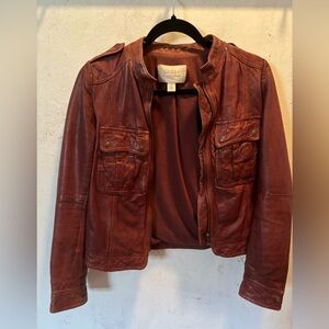 Red leather jacket